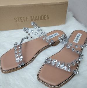 100% Authentic Steve madden crystal clear sandals